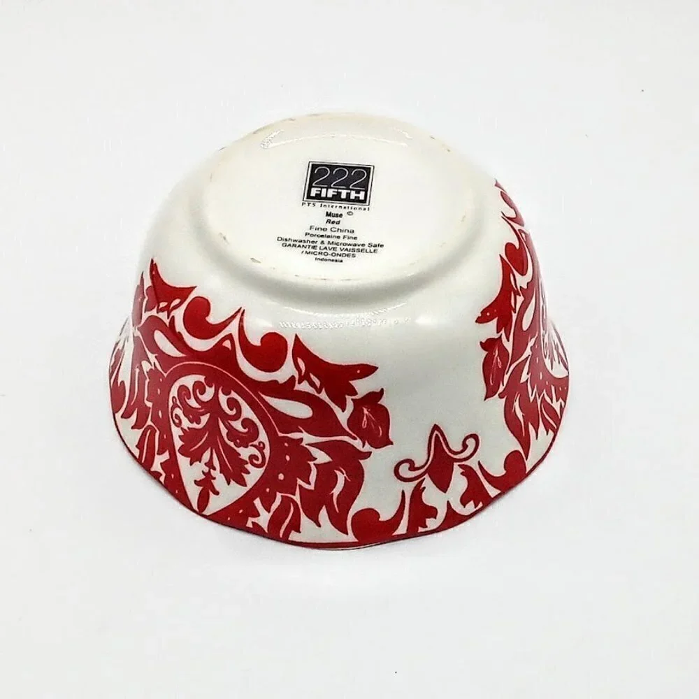 222 Fifth Muse Scallop Rim Porcelain China Bowl